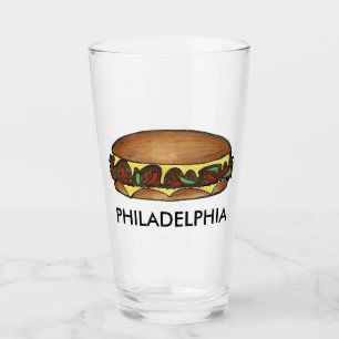 Philadelphia Philly PA Cheesesteak Steak Sandwich Glas