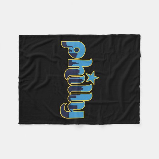 Philadelphia Philly - Throwback Design - Klik op Fleece Deken (Voorkant (Horizontaal))