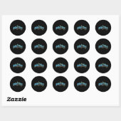 Philadelphia Philly - Throwback Design - Klik op Ronde Sticker (Vel)