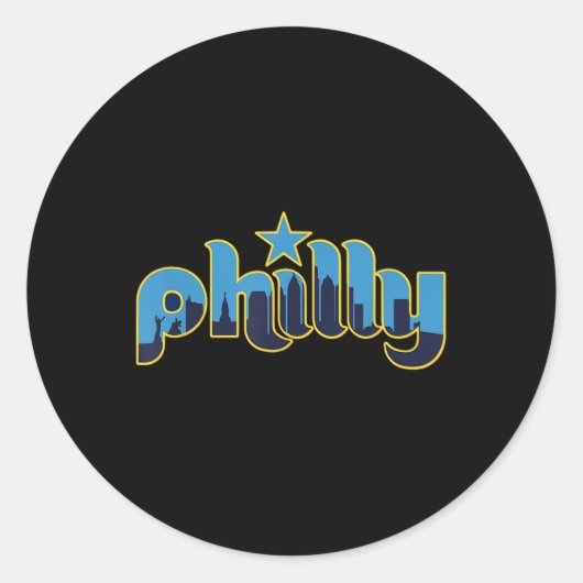 Philadelphia Philly - Throwback Design - Klik op Ronde Sticker (Voorkant)