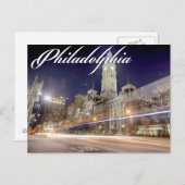 Philadelphia Post Card " City Hall at Night" Briefkaart (Voorkant / Achterkant)