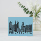 Philadelphia Postcard – Iconic Skyline Silhouette  Briefkaart (Staand voorkant)