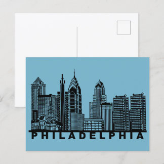 Philadelphia Postcard – Iconic Skyline Silhouette  Briefkaart