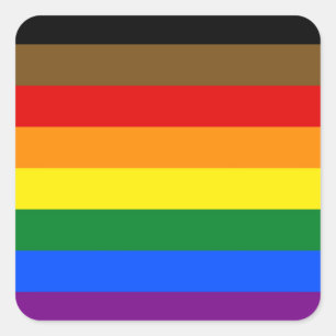 Philadelphia Pride Flag LGBT-regenboogsymbool Vierkante Sticker