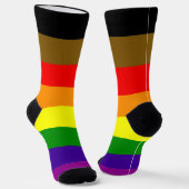 Philadelphia Pride regenboog gestreept holebi Sokken (Gebogen)