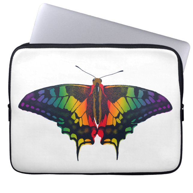 Philadelphia Rainbow Pride Flag Swallowtail Laptop Sleeve (Voorkant)