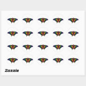 Philadelphia Rainbow Pride Flag Swallowtail Ronde Sticker (Vel)