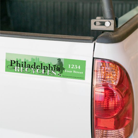 Philadelphia Recycles (Skyline & Penn) Bumpersticker (Op Truck)