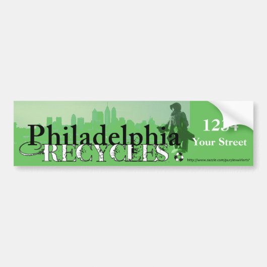 Philadelphia Recycles (Skyline & Penn) Bumpersticker (Voorkant)