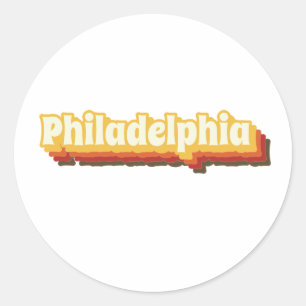 Philadelphia Retro tekst Ronde Sticker