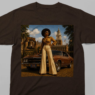 Philadelphia Retro Zwarte Vrouw Vintage T-shirt