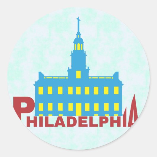 Philadelphia Ronde Sticker (Voorkant)