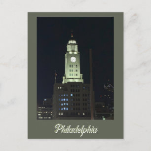 Philadelphia 's nachtzicht op ansichtkaart briefkaart