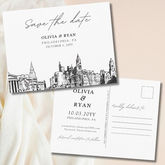 Philadelphia Save the Date Briefkaart