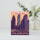 Philadelphia Save the Date Vintage Ansichtkaart (Staand voorkant)