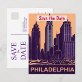 Philadelphia Save the Date Vintage Ansichtkaart (Voorkant / Achterkant)