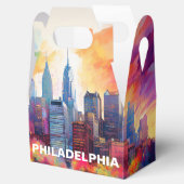 Philadelphia Silhouet Abstracte Kunst Bedankdoosjes (Geopend)
