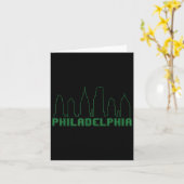 Philadelphia Silhouet Downtown Stadsgezicht Broede Kaart (Gele Bloem)