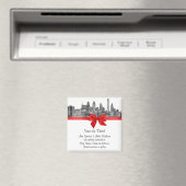 Philadelphia Silhouet Etch BW Rood Save the Date Magneet (Insitu (Vaatwasser))