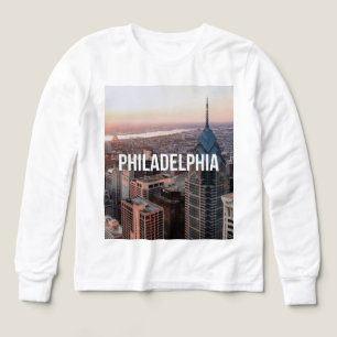 Philadelphia Silhouet Luchtfoto Typografie Stedeli