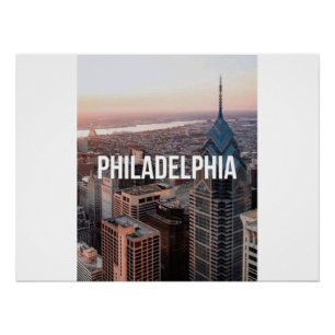 Philadelphia Silhouet Luchtfoto Typografie Stedeli Perfect Poster