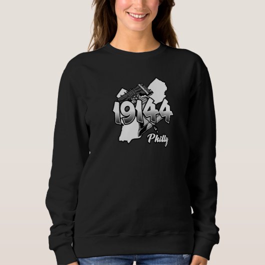 Philadelphia Silhouet met Postcode 19144 en Li Trui (Voorkant)