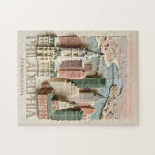 Philadelphia Silhouet Moderne Gestuctuurde Stadsge Legpuzzel (Horizontaal)