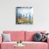 Philadelphia Silhouet - Spiegeldoos Canvas Afdruk (Insitu (Woonkamer))