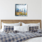Philadelphia Silhouet - Spiegeldoos Canvas Afdruk (Insitu (Slaapkamer))