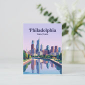 Philadelphia Silhouet USA Briefkaart (Staand voorkant)