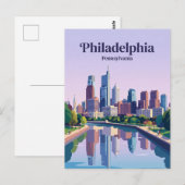 Philadelphia Silhouet USA Briefkaart (Voorkant / Achterkant)