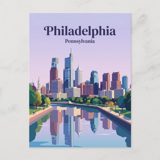Philadelphia Silhouet USA Briefkaart (Voorkant)