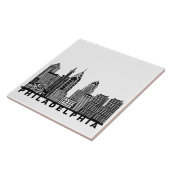 Philadelphia Silhouet van de Skyline Tegeltje (Zijkant)