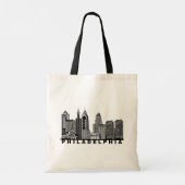 Philadelphia Silhouet van de Skyline  Tote Bag (Achterkant)