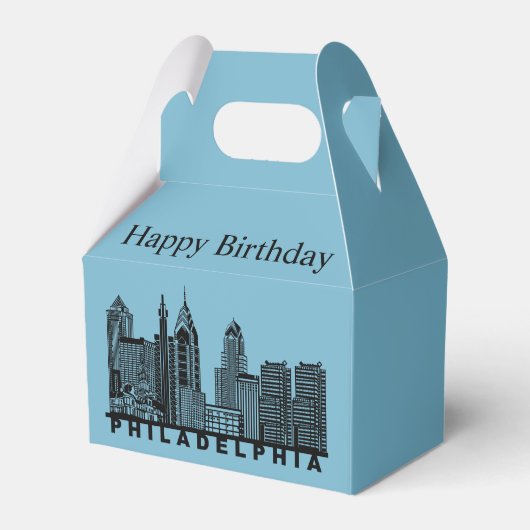 Philadelphia Silhouet van de Stad Bedankdoosjes (Voorkant Zijde)