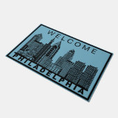 Philadelphia Silhouet van de Stad Deurmat (Schuin)