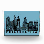 Philadelphia Silhouet van de Stad  Fotoblokken (Voorkant)