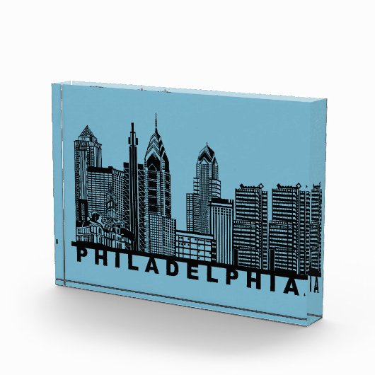 Philadelphia Silhouet van de Stad  Fotoblokken (Rechts)