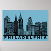 Philadelphia Silhouet van de Stad  Poster (Voorkant)