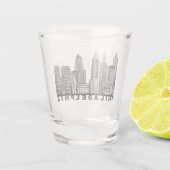 Philadelphia Silhouet van de Stad Shot Glas (Achterkant)