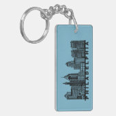 Philadelphia Silhouet van de Stad  Sleutelhanger (Voorkant Links)