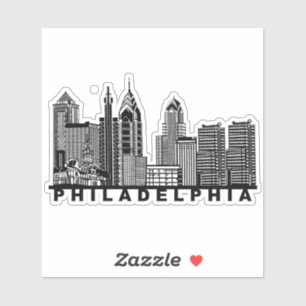 Philadelphia Silhouet van de Stad Sticker