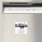 Philadelphia Silhouette Etch BW Paars Save the Da Magneet (Insitu (Vaatwasser))