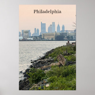 Philadelphia Silhouette Rivieraanzicht Poster