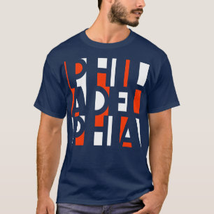PHILADELPHIA SINAASAPPEL EN ZWART WOORD ART PHILLY T-SHIRT