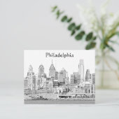 Philadelphia Sketch Briefkaart (Staand voorkant)