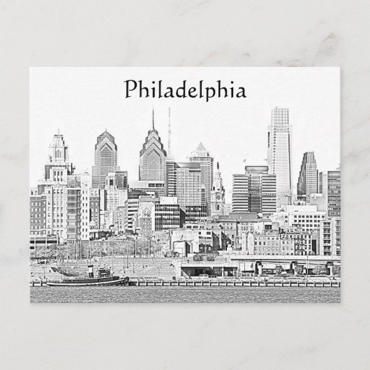 Philadelphia Sketch Briefkaart (Voorkant)