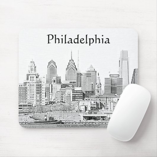 Philadelphia Sketch Mousepad Muismat (Met muis)