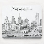 Philadelphia Sketch Mousepad Muismat (Voorkant)