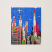 Philadelphia Sky Kerststijl Legpuzzel (Verticaal)